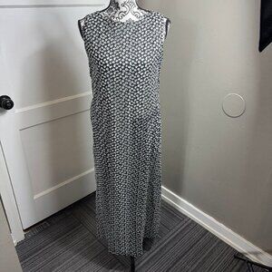 Cividini black and white embroidered maxi dress summer casual sleeveless